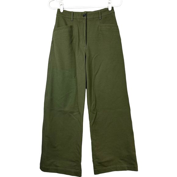 Kit and Ace Aspen Wide Leg Pants 2 Army Green - Picture 2 of 14